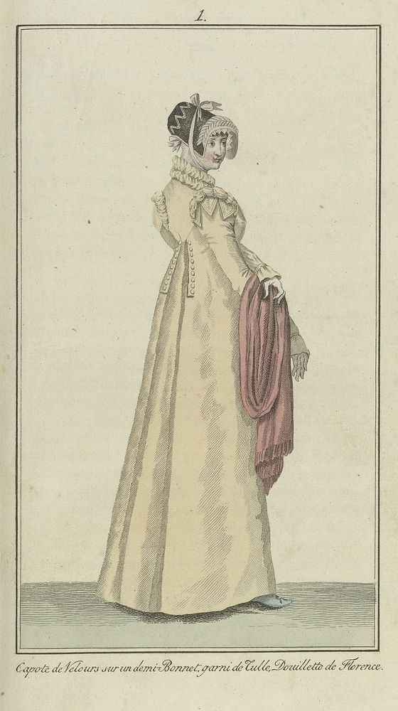 Elegantia, of tijdschrift van mode, luxe en smaak voor dames, Januari 1807, No. 1: Capote de velours... (1807) by anonymous…