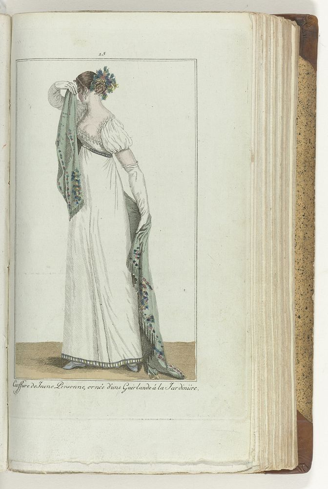 Elegantia, of tijdschrift van mode, luxe en smaak voor dames, Juli 1807, No. 15: Coeffure de Jeune personne... (1807) by…