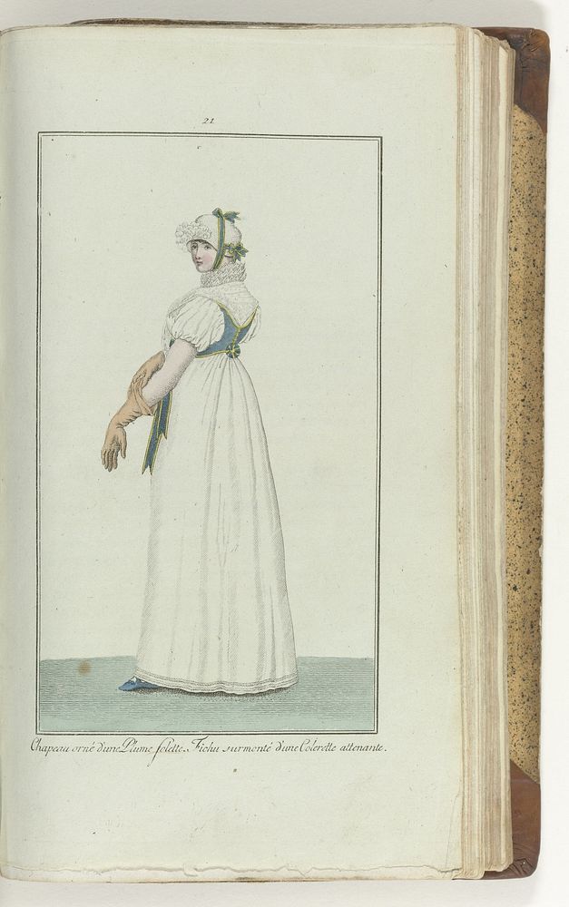 Elegantia, of tijdschrift van mode, luxe en smaak voor dames, September 1807, No. 21: Chapeau ornée d'une Plume folette...…