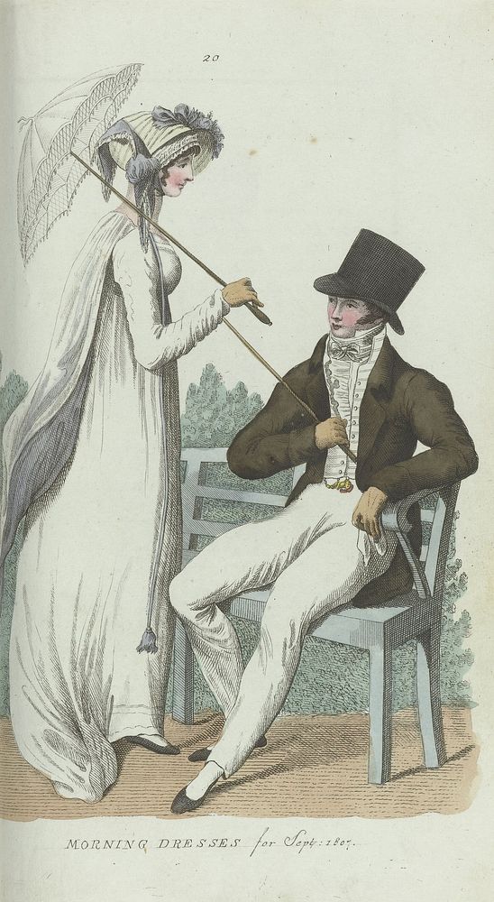 Elegantia, of tijdschrift van mode, luxe en smaak voor dames, September 1807, No. 20: Morning dresses for Sept. 1807 (1807)…