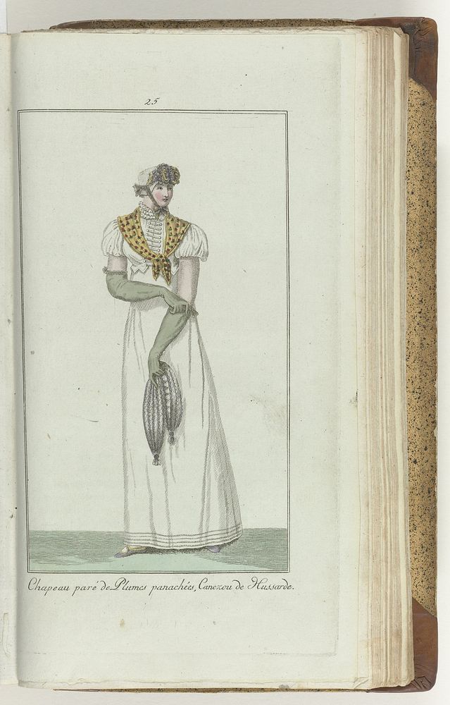 Elegantia, of tijdschrift van mode, luxe en smaak voor dames, Oktober 1807, No. 25: Chapeau paré de Plumes panachées...…