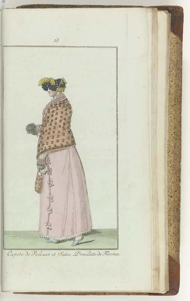 Elegantia, of tijdschrift van mode, luxe en smaak voor dames, November 1807, No. 28: Capote de Velours et Satin... (1807) by…