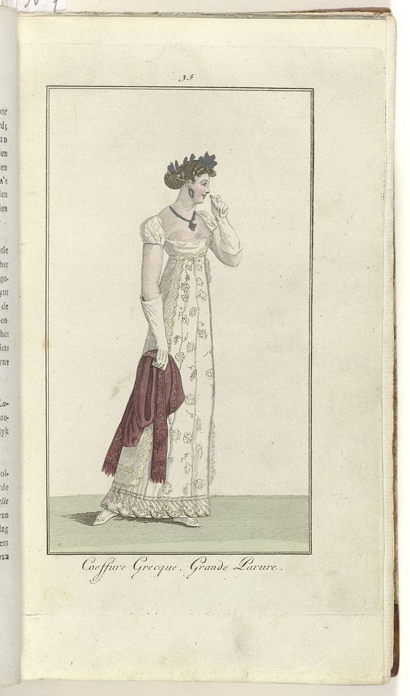 Elegantia, of tijdschrift van mode, luxe en smaak voor dames, Februari 1808, No. 35: Coeffure Grecque... (1808) by anonymous…