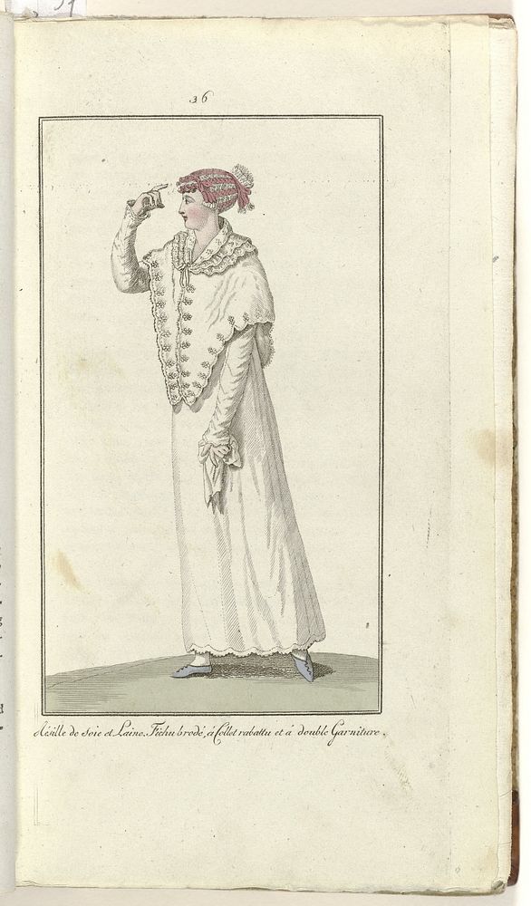 Elegantia, of tijdschrift van mode, luxe en smaak voor dames, Februari 1808, No. 36: Résille de soie et Laine... (1808) by…