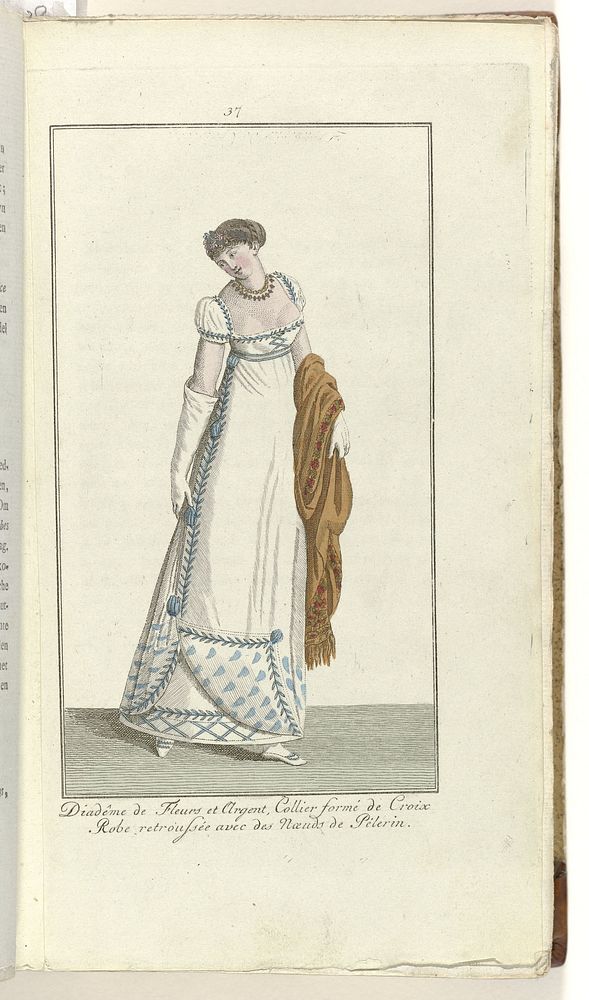 Elegantia, of tijdschrift van mode, luxe en smaak voor dames, Februari 1808, No. 37: Diadême de Fleurs et Argent,... (1808)…