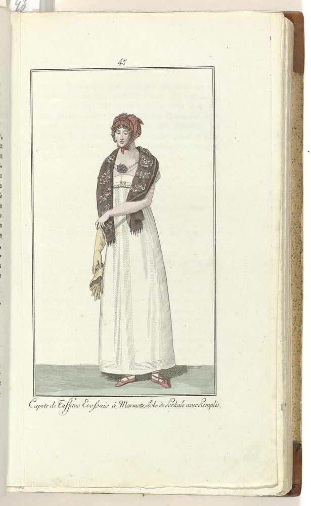 Elegantia, of tijdschrift van mode, luxe en smaak voor dames, Juni 1808, No. 47: Capote de taffetas Ecossais... (1808) by…