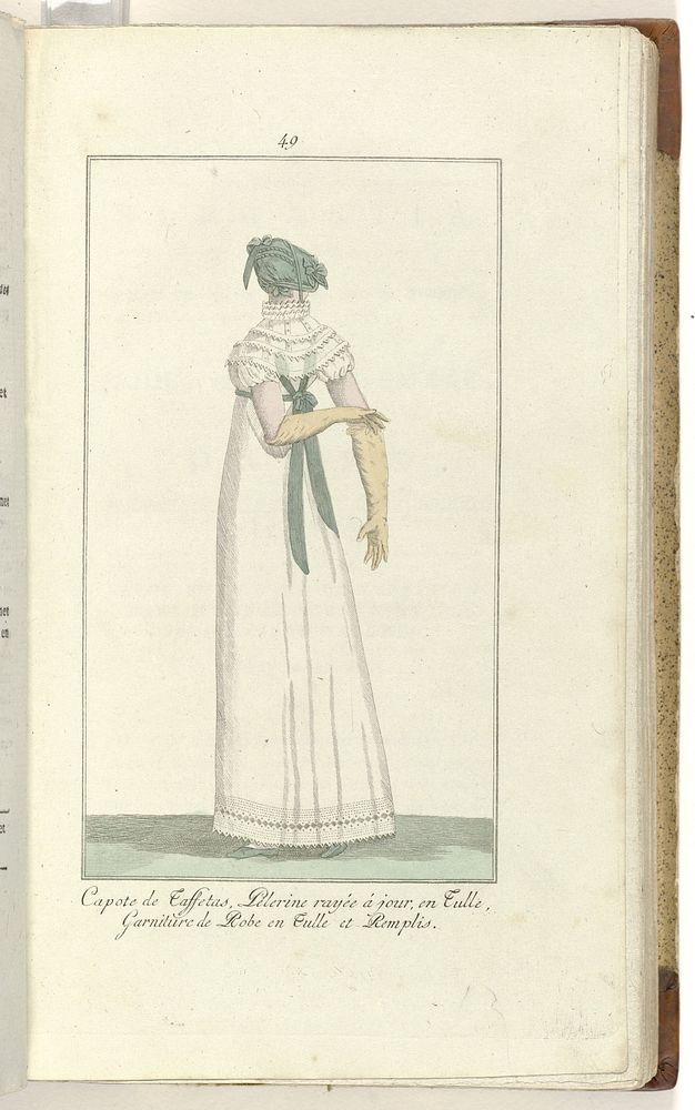 Elegantia, of tijdschrift van mode, luxe en smaak voor dames, Juni 1808, No. 49: Capote de Taffetas,... (1808) by anonymous…