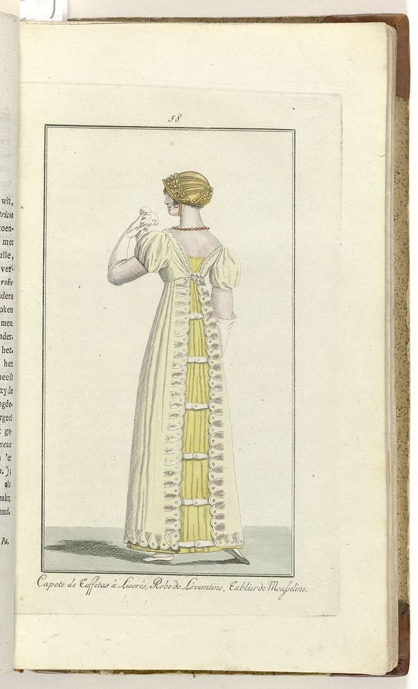 Elegantia, of tijdschrift van mode, luxe en smaak voor dames, Oktober 1808, No. 58: Capote de Taffetas... (1808) by…