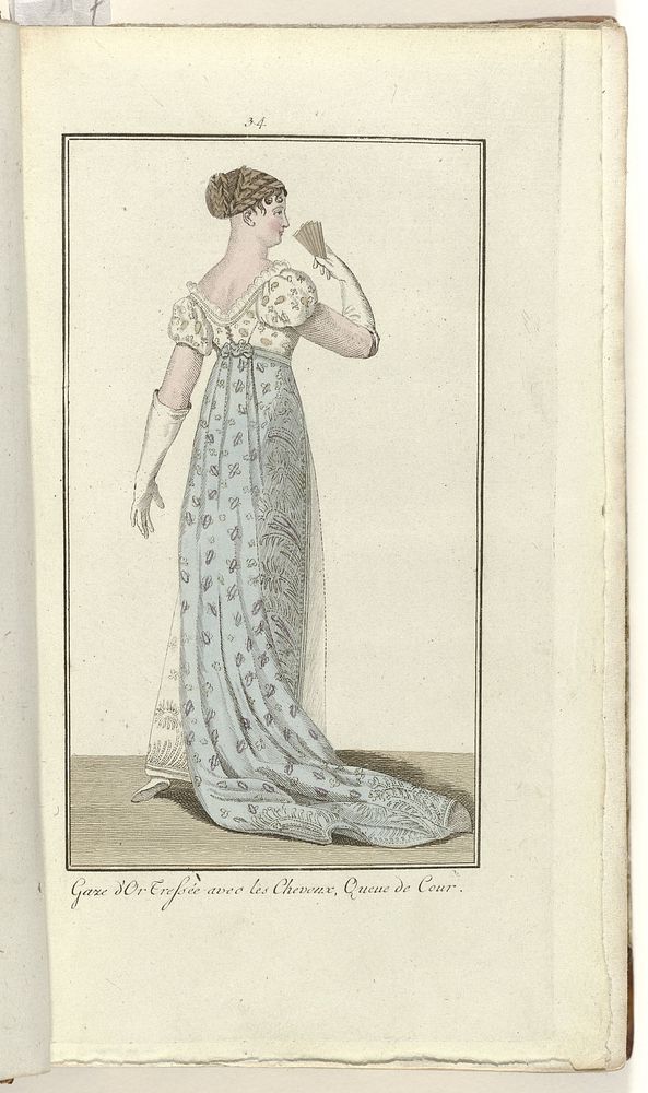 Elegantia, of tijdschrift van mode, luxe en smaak voor dames, Januari 1808, No. 34: Gaze d'Or... (1808) by anonymous and…