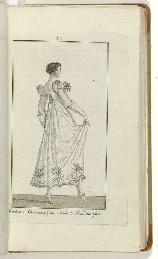 Elegantia, of tijdschrift van mode, luxe en smaak voor dames, Februari 1809, No. 70: Turban en Cheveux et Gaze... (1809) by…