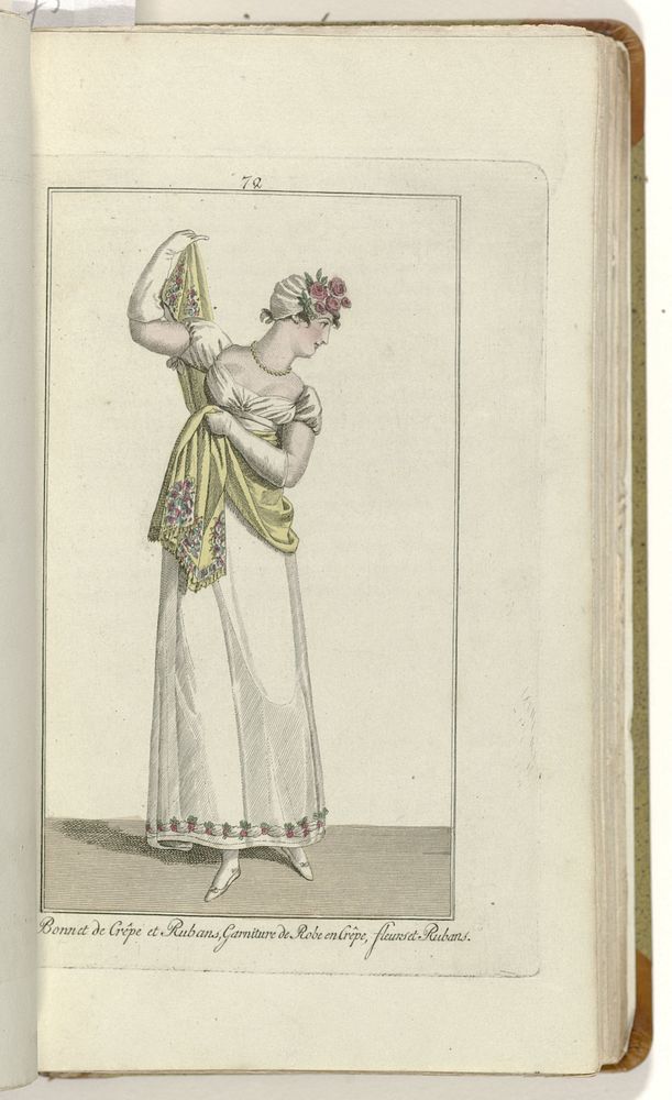Elegantia, of tijdschrift van mode, luxe en smaak voor dames, Februari 1809, No. 72: Bonnet de Crêpe... (1809) by anonymous…