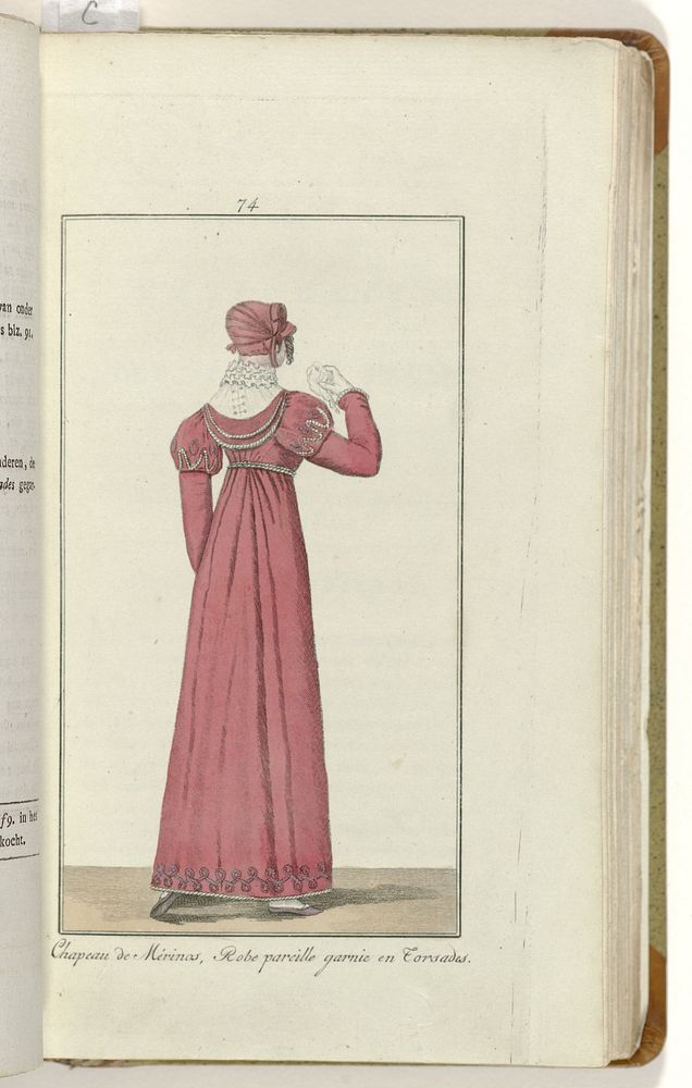 Elegantia, of tijdschrift van mode, luxe en smaak voor dames, Maart 1809, No. 74: Chapeau de Mérinos... (1809) by anonymous…