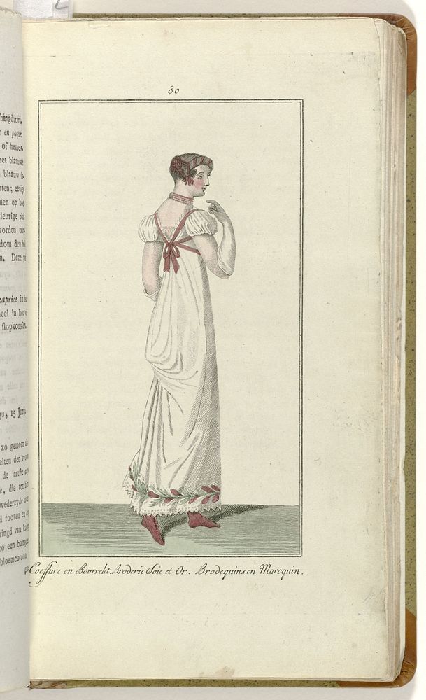 Elegantia, of tijdschrift van mode, luxe en smaak voor dames, Juni 1809, No. 80 : Coeffure en Bourrelet... (1809) by…