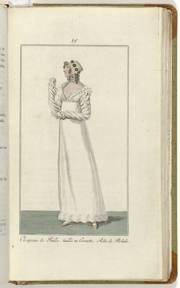 Elegantia, of tijdschrift van mode, luxe en smaak voor dames, Augustus 1809, No. 86: Chapeau de Paille... (1809) by…