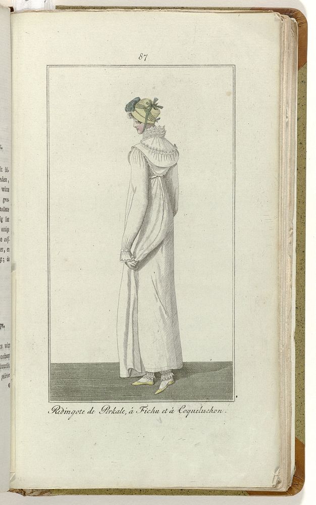 Elegantia, of tijdschrift van mode, luxe en smaak voor dames, September 1809, No. 87: Redingote de perkale... (1809) by…