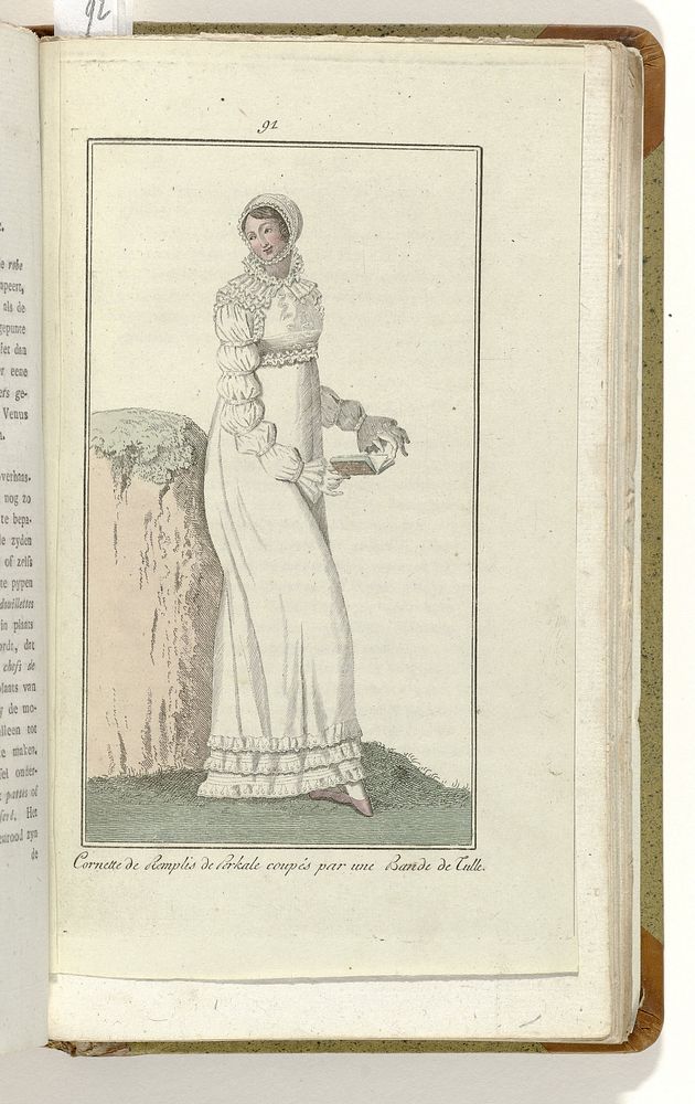 Elegantia, of tijdschrift van mode, luxe en smaak voor dames, Oktober 1809, No. 91 : Cornette de Remplis de Perkale...…