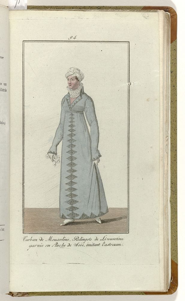 Elegantia, of tijdschrift van mode, luxe en smaak voor dames, November 1809, No. 94: Turban de Mousseline... (1809) by…