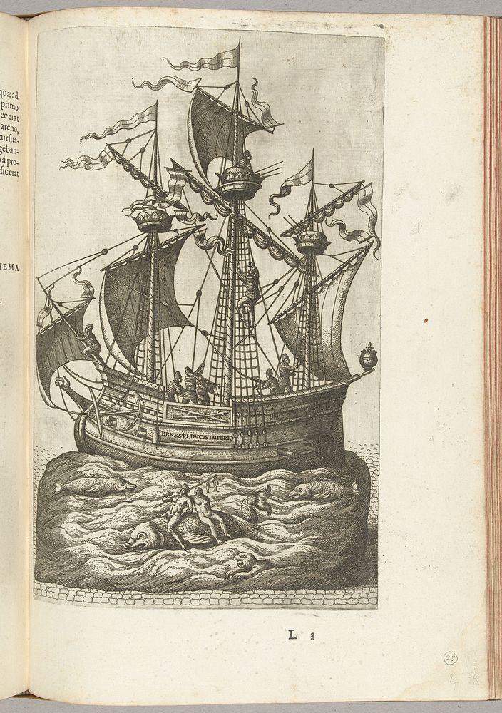 Praalwagen met zeilschip, 1594 (1594 - 1595) by Pieter van der Borcht I and Officina Plantiniana