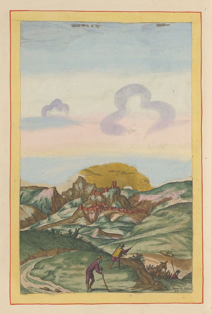 Gezicht op de plaats Zahara de la Sierra (1596) by Symon Novelanus, Frans Hogenberg, Joris Hoefnagel and Anna Beeck