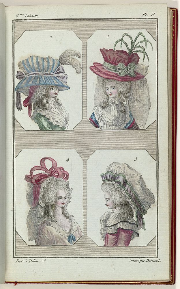 Cabinet des Modes ou les Modes Nouvelles, 1 Février 1786, 6e cahier, pl. II (1786) by A B Duhamel, Claude Louis Desrais and…