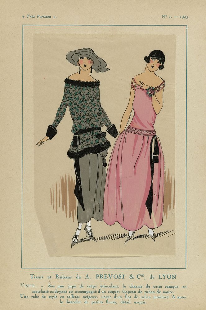 Très Parisien, 1923, No 1: Tissus et Rubans de A. PREVOST ... (1923) by anonymous and G P Joumard