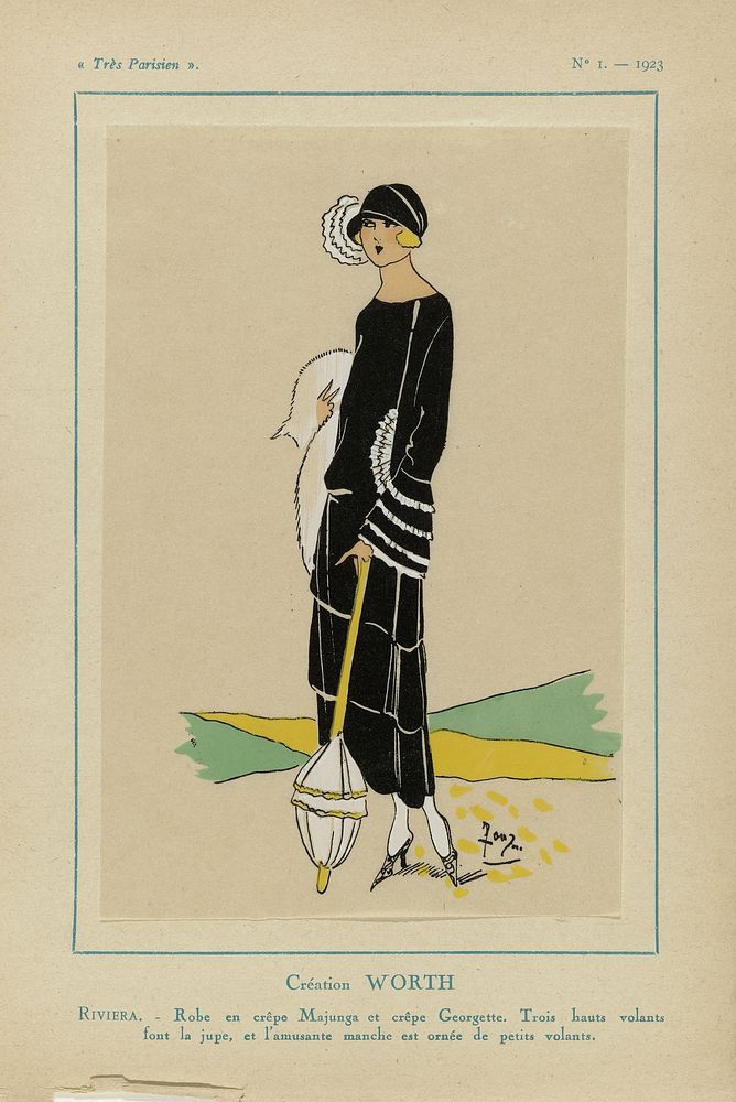 Très Parisien, 1923, No 1: Création WORTH... (1923) by anonymous, Worth and G P Joumard