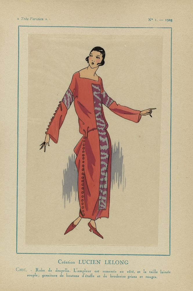 Très Parisien, 1923, No. 1: Création Lucien Lelong (1923) by anonymous, Lucien Lelong and G P Joumard