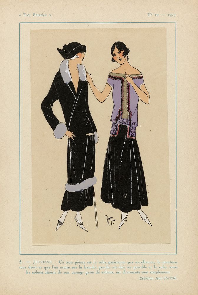 Très Parisien, 1923, No 10: 5.- JEUNESSE. - Ce trois pièces... (1923) by anonymous, Jean Patou and G P Joumard