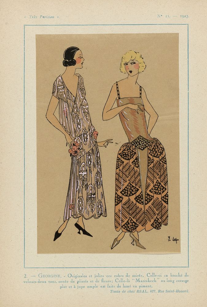 Très Parisien, 1923, No 11: 2.- GEORGINE. - Originales et jolies... (1923) by anonymous, Réal and G P Joumard