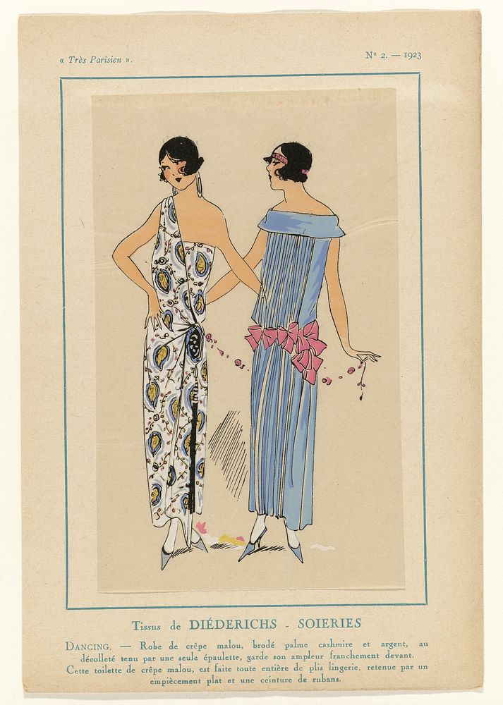 Très Parisien, 1923, No. 2: Tissus de DIÉDERICHS - SOIERIES... (1923) by anonymous, Diederichs Soieries and G P Joumard