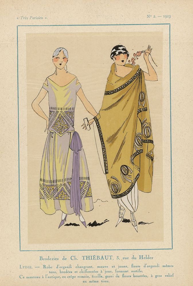 Très Parisien, 1923, No. 2: Broderies de Ch.THIÉBAUT.... (1923) by anonymous, Pierre Thiebaut and G P Joumard