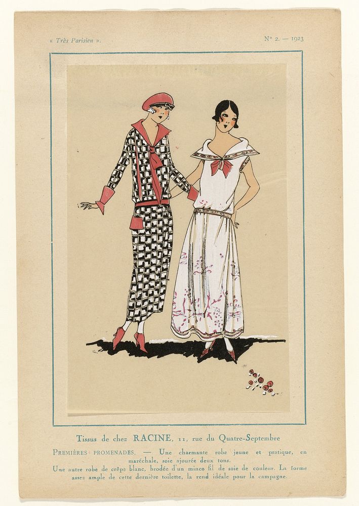 Très Parisien 1923, No. 2: Tissus de chez RACINE.. (1923) by anonymous, V Racine and G P Joumard