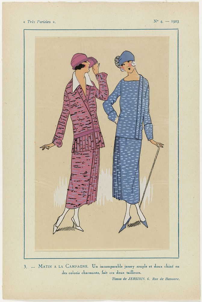 Très Parisien, 1923, No. 4: 3. - MATIN A LA CAMPAGNE... (1923) by anonymous, Jersiris and G P Joumard