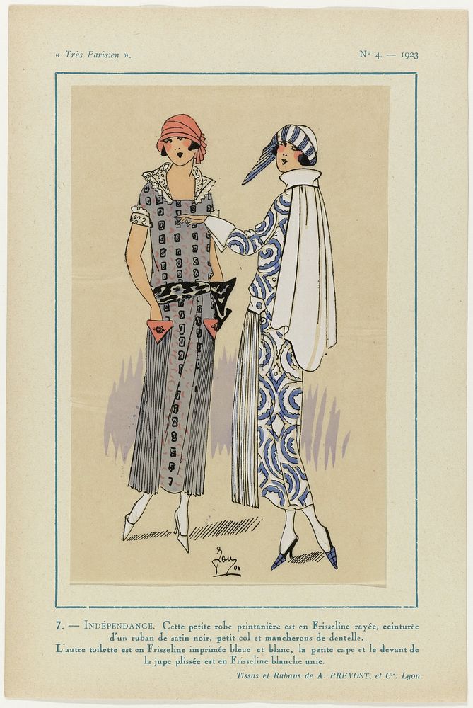 Très Parisien, 1923, No. 4: 7- INDÉPENDANCE. Cette petite robe... (1923) by G P Joumard, A et Cie Prévost and G P Joumard