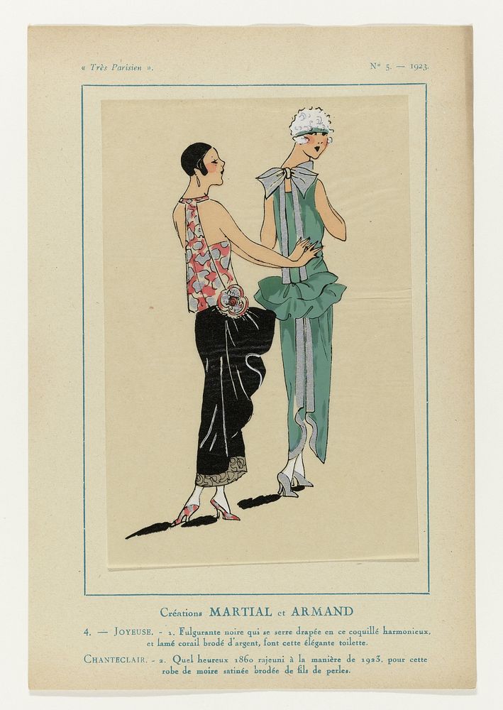 Très Parisien, 1923, No 5: 4.- JOYEUSE. -1. Fulgurante noire... (1923) by anonymous, Martial et Armand and G P Joumard