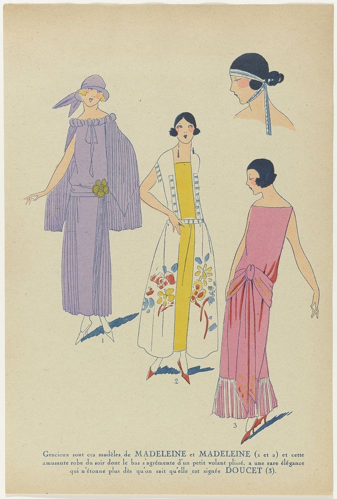 Très Parisien, 1923, No 6: Gracieux sont ces modèles de Madeleine et Madeleine.... (1923) by anonymous, Madeleine Madeleine…