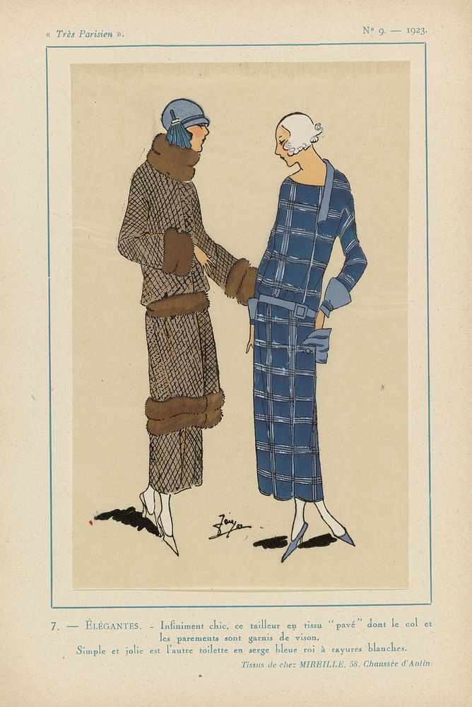 Très Parisien, 1923, No 9: 7. - ÉLÉGANTES. - Infiniment chic, ce tailleur... (1923) by anonymous, Mireille and G P Joumard