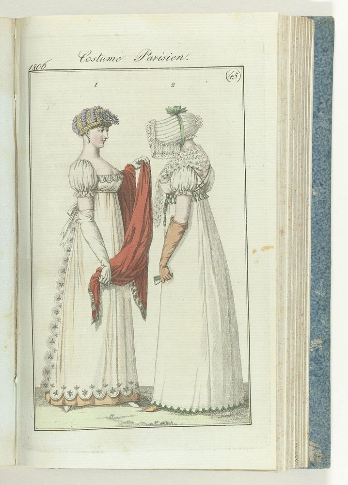 Journal des Dames et des Modes, editie Frankfurt 3 novembre 1806, Costume Parisien (45) (1806) by anonymous and J P Lemaire