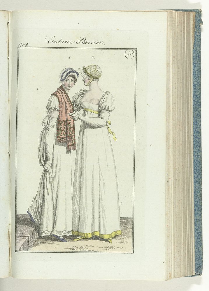 Journal des Dames et des Modes, editie Frankfurt 2 octobre 1808, Costume Parisien (40) (1808) by anonymous and J P Lemaire