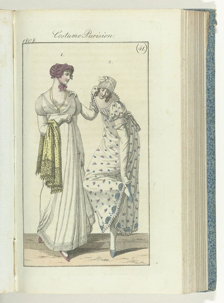 Journal des Dames et des Modes, editie Frankfurt 9 octobre 1808, Costume Parisien (41) (1808) by anonymous and J P Lemaire