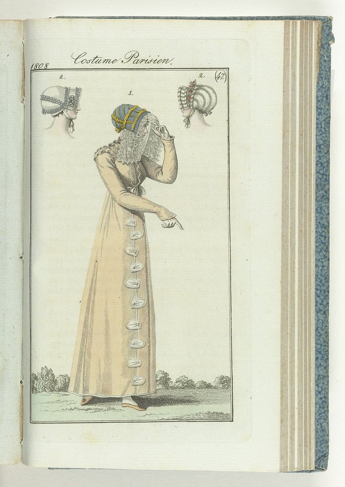 Journal des Dames et des Modes, editie Frankfurt 20 novembre 1808, Costume Parisien (47) (1808) by anonymous and J P Lemaire