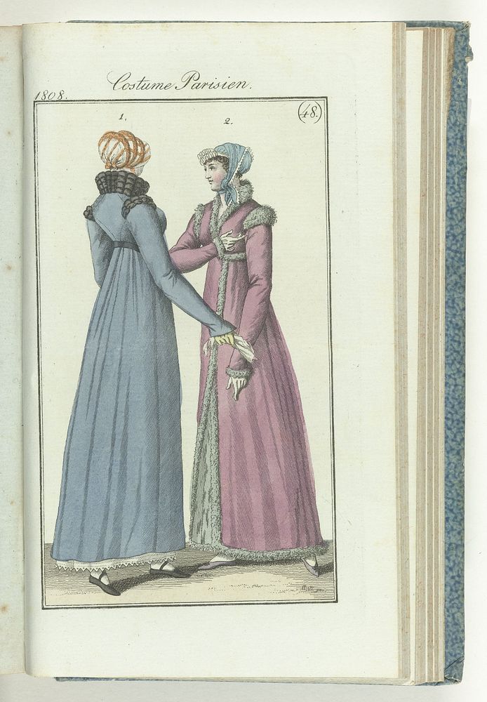 Journal des Dames et des Modes, editie Frankfurt 27 novembre 1808, Costume Parisien (48) (1808) by anonymous and J P Lemaire