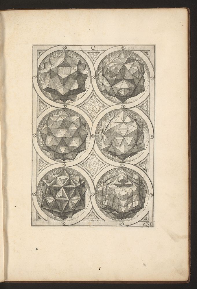 Zes veelvlakken met een icosaëder als uitgangspunt (1568) by Jost Amman, Wenzel Jamnitzer and Wenzel Jamnitzer