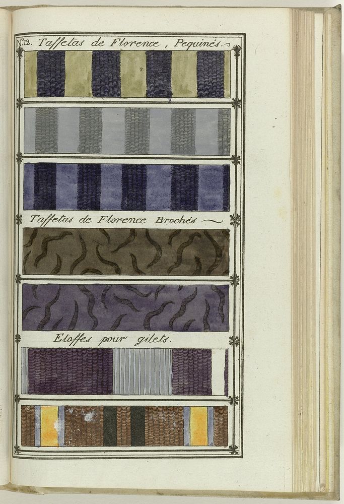 Le Mois, Journal historique, littéraire et critique, avec figures, Tome IV, No. 12 / An.8: Taffetas de Florence (1800) by…