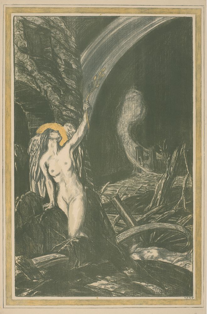 Allegorie op de wedergeboorte van kunst na de Eerste Wereldoorlog (c. 1917) by Charles Haslewood Shannon
