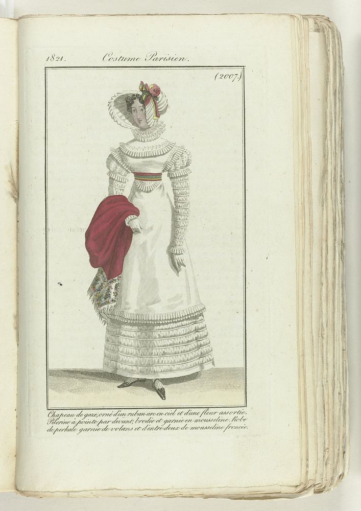 Journal des Dames et des Modes 1821, Costume Parisien, (2007): Chapeau de gaze... (1821) by anonymous and Pierre de la…