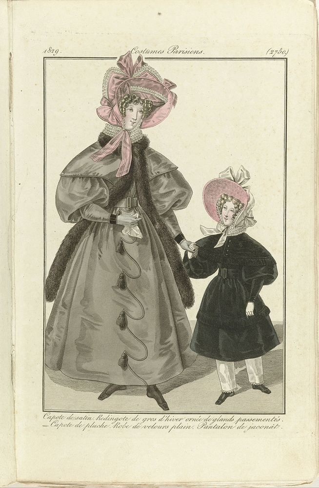 Journal des Dames et des Modes 1829, Costumes Parisiens (2750) (1829) by anonymous