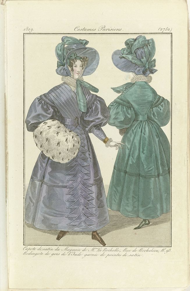 Journal des Dames et des Modes 1829, Costumes Parisiens (2752) (1829) by anonymous