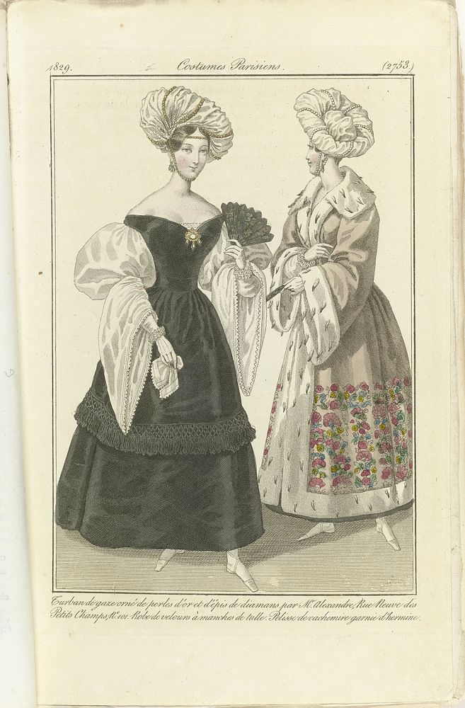 Journal des Dames et des Modes 1829, Costumes Parisiens (2753) (1829) by anonymous