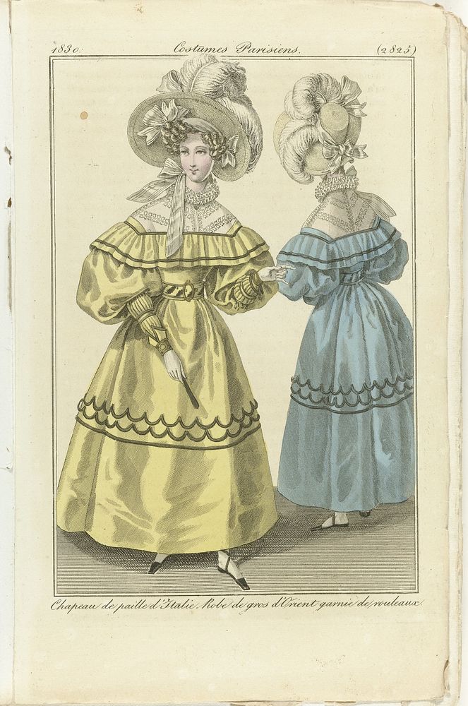 Journal des Dames et des Modes 1830, Costumes Parisiens (2825) (1830) by anonymous